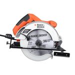 BLACK+DECKER CS1500 1500W 7''/185mm Corded Electric Wood Cutting Circular Saw with 2X 36T TCT Blades for Home & DIY Use, 1 Year Warranty, Orange & Black