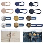 Ceryvop 12 PCS Button Extenders for Jeans, Pants Button Extender, Waist Extenders for Pants for Women Men, No Sewing Instant Waistband Extension 1-1.8 Inches