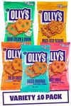 Olly's Pretzel Thins, New Variety Pack, 35g (Pack of 10), x2 Salted, x2 Multi Seeded, x2 Sour Cream, x2 Sweet Chilli x2 Cheesy, Low Calorie Snacks, Low Fat, Source of Fibre, No Preservatives