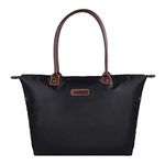 NOTAG Tote Bag, Stylish Waterproof Nylon Tote Handbag Ladies Tote Shopping Bag for Travel Beach (Black)