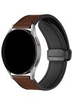 DHIMAHI 22mm Genuine Soft Leather Watch Straps Compatible with Samsung Galaxy Watch3-45mm/46mm/Gear S3 Frontier Classic,Honor Magic Watch2-46mm/Gs Pro/Dream,Huawei Watch Gt2 46mm/Gt2e (Brown)