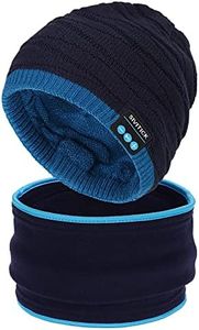 SIVITICK Gorro Bluetooth Regalos Originales para Hombres y Mujeres Gorro de Invierno con Calentador de Cuello Auriculares Inalámbricos Beanie Música Bluetooth 5.0 Manos Libres