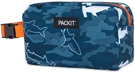 PackIt Freezable Snack Box, Camo Shark, Built with EcoFreeze Technology, Collapsible, Reusable, Zip Closure with Buckle Handle, Great for Fresh Snacks on The go