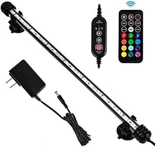 iKefe 38cm Timer Color Fish Tank LED Submersible Aquarium Light with Remote/Small Colored Aquarium LED Tank Lights Fixture for Underwater Decorations, Saltwater Freshwater Glow Light for Aquarium