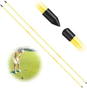 FINGER TEN Golf Alignment Sticks Rods Swing Trainer Tools 48 Inch 2 Or 3 Pack, Fits in Golf Bag Tour Stickers Practice Training Aid (2 Pack Faint Yellow)