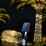 SMY Lighting Solar Rope Lights Outdoor, 72FT 200 LED Solar Powered Rope String Light with Remote Control,8 Modes IP67 Waterproof Solar Light Decorative for Yard Garden Fence Party Camping Wedding