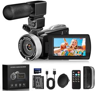ZIMOCE Camcorder Video Camera 4K 48MP with IR Night Vision, 18X Digital Zoom Vlogging Camera for YouTube, 3” 270° Rotatable Touchscreen Videocamera with Mic, Remote Control, 64GB Card, 2 Batteries