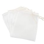 Hocadrv 6Pcs Aquarium Filter Bag 145 Micron Media Mesh Filter Bags with Drawstring for Fish Tank Bio Balls, Activated Carbon, Pelletized Carbon, White