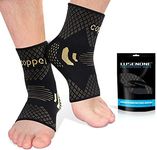 Copper Ankle Brace Support for Women & Men (Pair), Best Ankle Compression Sleeve Socks for Plantar Fasciitis, Sprained Ankle, Achilles Tendon, Ankle Swelling, Pain Relief, Sports, Foot Brace