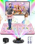 Acelufly Flannel Unicorn Dance Mat, Wireless Electronic Dance Mats for TV with Camera, Non-Slip Exercise Dance Pad for Kids & Adults, Dance Game Mat Toy Gift for Girls(Pink)