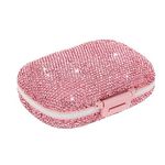 EveryBling Cute Pill Organizer,Moisture Proof Bling Pill Case for Purse,Medicine Vitamin Container Holder,Daily Pill Box Dispenser for Women,Travel Medicine Kit(Pink)