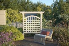 Vita Manchester White Vinyl Trellis, 60 inch x 82 inch Privacy Screen, PVC, BPA and Pthalate Free, Garden Décor Lattice, VA68246