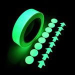 Glow in The Dark Self-Adhesive Tape, Green Light Luminous Tape Sticke32.8 Feet X 0.56 Inch Removable Waterproof Durable Wearable Stable Safety Fluorescent Eme