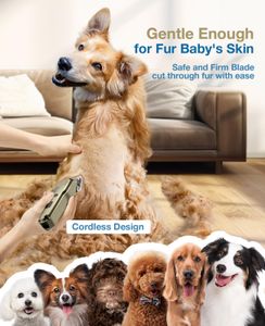 oneisall Dog Clippers, Gold – Cordless Pet Grooming Trimmer