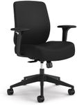 HON Altern Ergonomic Fabric Office Chair, 3.5 Inch Thick Foam Cushion Seat, Low Back Home Office, Upholstered Desk Chair, Height Adjustable Arms, Synchro-Tilt Tension, Seat-Slide Controls, Black
