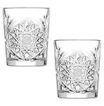 Libbey Hobstar Double Old Fashioned Glasses, 12oz / 340ml, Vintage Cut Glass Whisky Tumblers, Set of 2