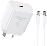 25W Super Fast Charger for Samsung USB C Wall Charger with 2m Type C Cable USB C Plug Compatible with Galaxy Ultra S24/S23/S22/S2 A54 Note 20,Galaxy Watch，for iPhone 15 pro, Pad (White)