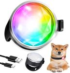 Tubasion Rechargeable Dog Collar Light, 2024 Best 7 Color Changing Light for Dog Collar with 100% Waterproof and Durable Silicone Band. Dog Lights for Night Walking, Camping, Bike