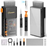 Keyboard Cleaning Kit Keyboard Cleaner, All in One Computer Screen and Laptop Cleaner, Compact Portable Electronic Laptop Cleaning Kit with Soft Brush and Spray for MacBook iPad iPhone Earbud, Black