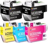 Hookink 5-Pack High Yield Compatible Ink for Brother LC3319XL LC3319 LC-3319XL Ink Cartridges for Brother MFC J5330DW, J5730DW, J6530DW, J6730DW, J6930DW, 2Black, 1Cyan, 1Yellow, 1Magenta