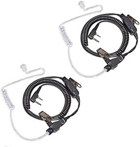 HYS Lot de 2 écouteurs intra-auriculaires avec microphone PTT pour talkie-walkie Kenwood Puxing Wouxun Baofeng