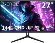 27 inch Gaming Monitor 144Hz 1ms, QHD 2560 x 1440 2K, Z-Edge UG27QF IPS Black Computer Monitor, Adaptive Sync, Free Sync Premium, HDR, Eye Care, HDMI x 2, Display Port