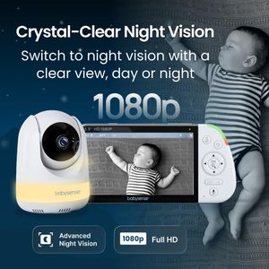 Babysense Split-Screen Baby Monitor with 2 Cameras – Video & Audio