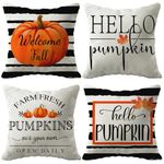 Onerisly Thanksgiving Pillow Covers 18x18 Fall Pillows Decorative Throw Pillows Fall Throw Pillowcase Autumn Farmhouse Decorative for Throw Pillow Covers 18x18 Set of 4