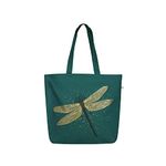 EcoRight Canvas Tote Bag with Zipper for Shopping, Work & College, Beach Bag, Travel Tote Bags for Women