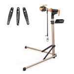teraysun Bike Repair Stand (Max 99lbs) - Aluminum Alloy Foldable Bike Workstand with Tool Tray , Shop Home Mechanics for Mountain Bicycle and Road Bike