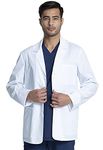 Cherokee Men's Lab Coat with Button Front 3 Pockets Doctor's Coat with Mechanical Stretch Technology & Easy Care Fabric CK401, L, White