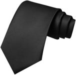 JEMYGINS Black Tie Silk Necktie for