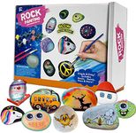 Komking Rock Painting Kit, 1.2-2inch Smooth Painting Rocks, 12PCS Flat Craft Rocks Stones for Rock Painting, 4PCS Glow in The Dark Decorating Rocks for DIY Art Craft and Family Creativity