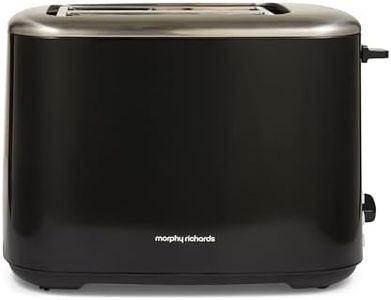 Morphy Richards Equip 2 Slice Toaster, Defrost and Reheat, Browning Controls, Variable Wide Slots, Removable Crumb Tray, 800W, Black, 222064