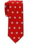 Retreez Christmas Snowflakes Pattern Woven Microfiber 2.4" Skinny Tie - Red