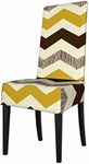 Numland Horizontal Chevron Chair Cover Grunge Zigzag Design Simple Stripe 1 Pack Stretchable Washable 100% Polyester Universal Size for Kitchen ,Hotel,Restaurant,Office