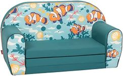 Delsit Kids Couch for Toddlers - 2 in 1 Convertible Foam Sofa to Lounger, Comfy Flip Out Lounge Chair for Children, Made in Europe