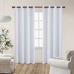 Deconovo Room Darkening Curtains Grommet Curtain Panels Thermal Insulated Blackout Curtains for Bedroom 55Wx108L Inch Light Silver Grey 1 Pair