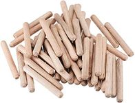 TERF® 200 Pcs Wooden Dowel Pins 10mm X 60mm Wood Dowels Solid Hard Wood Dried Fluted Beveled Hardwood Rods Furniture for Professional Carpenters DIY and Craft Projects