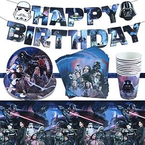 YOILIK War Stoviglie Feste, War Decorazioni Compleanni, Kit per Feste di Compleanno, Piatti Compleanno, Tovaglia Compleanno, Tazze, Tovaglioli, Decorazioni di Compleanno per Ragazzi e Ragazze
