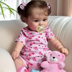 JIZHI Lifelike Reborn Baby Doll - 20-Inch Realistic Newborn With Real Baby Feeling - Adorable Smiling Doll With Gift Box for Kids Age 3+