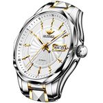 OUPINKE Watches Men Automatic Self Winding Mechanical Metal Stainless Steel Waterproof Analogue Date Dress Wrist Watches Man
