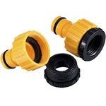 2 Pack Plastic Garden Hose Tap Connector, 1/2 Inch and 3/4 Inch Size, Two-in-one