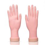 AORAEM Nail Practice Hand Flexible Soft Plastic Mannequin Trainning Hand Nail Art Trainer Manicure Practice Hand Toolï¼Ë†2Pcsï¼â€°