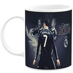 PrintingZone Ronaldo Mug CR7 Mug Football Mug for Friend Brother Sister Boys Girls Printed Microwave Safe White Ceramic Mug Birthday Mug Pack of 1 (350ml)(AC)