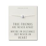 Philip Jones Sterling Silver Friendship Quote Heart Bracelet