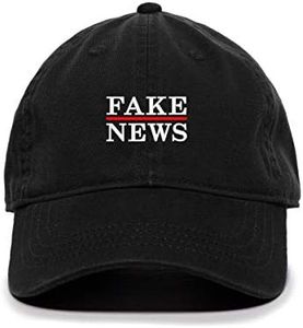 Tech Design Fake News Baseball Cap Embroidered Cotton Adjustable Dad Hat Black