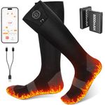 Youtelit Heated Socks for Men Women with App Control, Two 8000mAh Rechargeable Batteries for Up to 10 Hours of Heat, 360° Heating, Washable Winter Foot Warmer for Camping, Skiing, Hunting, Fishing
