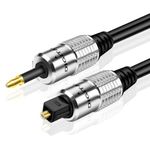 TNP Premium Mini Toslink to Toslink Digital Optical Audio Cable (3 Feet) - Standard Toslink to Mini Toslink Male Plug Connector Adapter Converter Jack Wire Cord