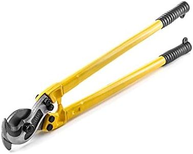 QWORK 24 Inch Shear-Cut Cable Cutter - for Soft and Hard Steel Cable, Wire Rope